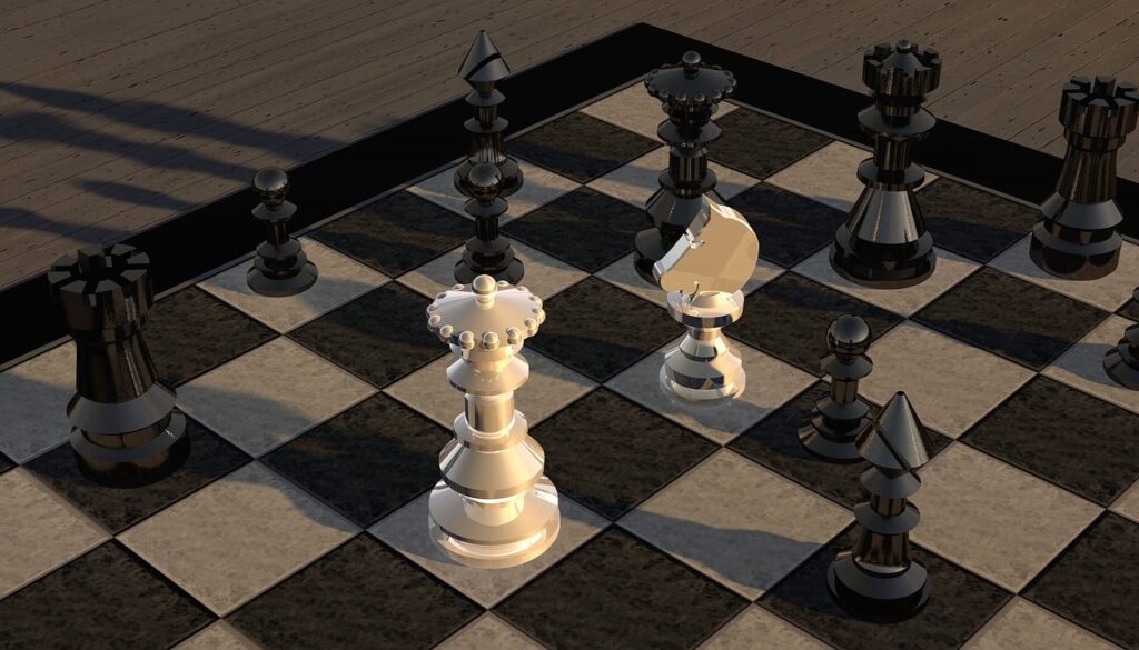 Un jeu d'échec est en photo pour illustrer la ludopédagogie ou comment apprendre en s'amusant